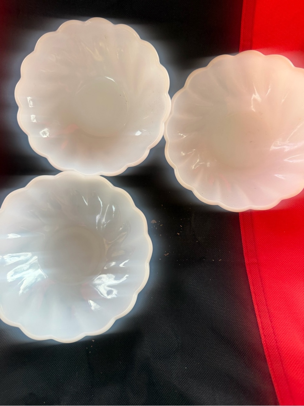 White Scalloped Ceramic Serving Bowls - Set of 3
